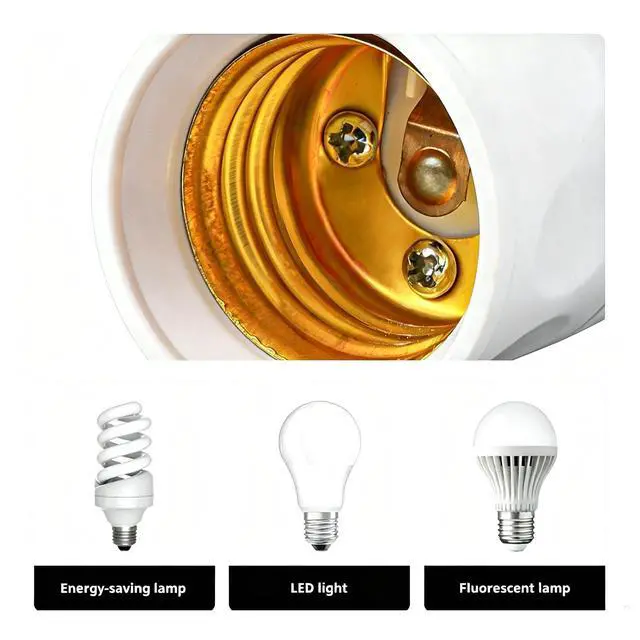 Alt view image 3 of 7 - E27 to E27 Socket Extender Rotatable Light Fixtures Adapter for LED Incandescent Fan Camera Rotatable Light Fixtures
