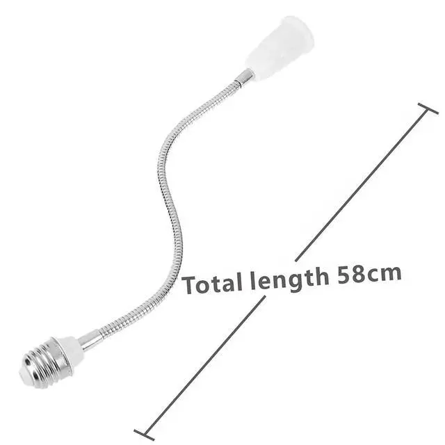 Alt view image 2 of 7 - E26/E27 Light Socket Extender Adapter, 24 inches/60 cm Adjustable Bendable Rotation, Heat-Resistant E26 Base, Flexible Gooseneck Adjustable,Light Socket Extension Outlet Adapter (2 Pack)