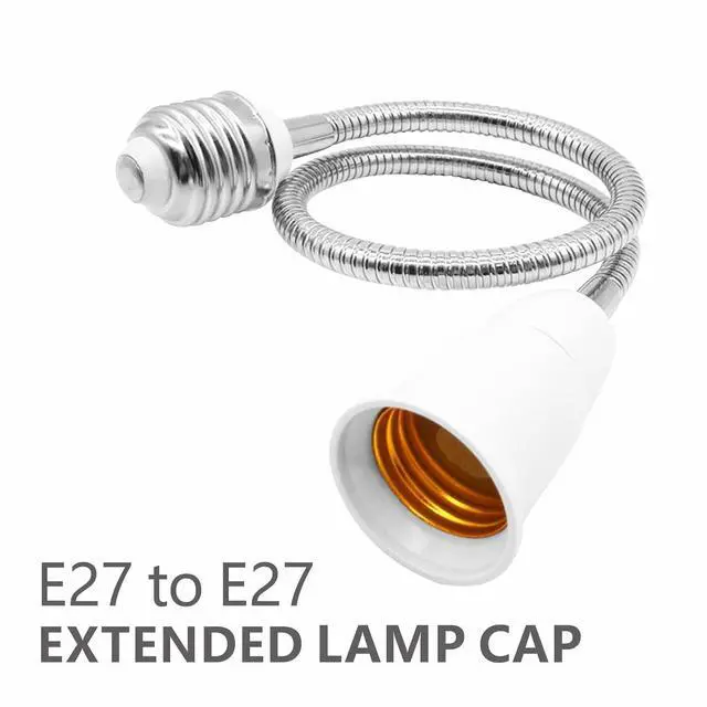 Alt view image 6 of 7 - E26/E27 Light Socket Extender Adapter, 24 inches/60 cm Adjustable Bendable Rotation, Heat-Resistant E26 Base, Flexible Gooseneck Adjustable,Light Socket Extension Outlet Adapter (2 Pack)