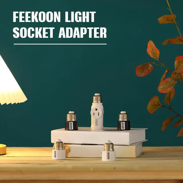 Alt view image 7 of 7 - 1 Pc Light Socket to Plug Adapter, E26 Outlet Converter,White