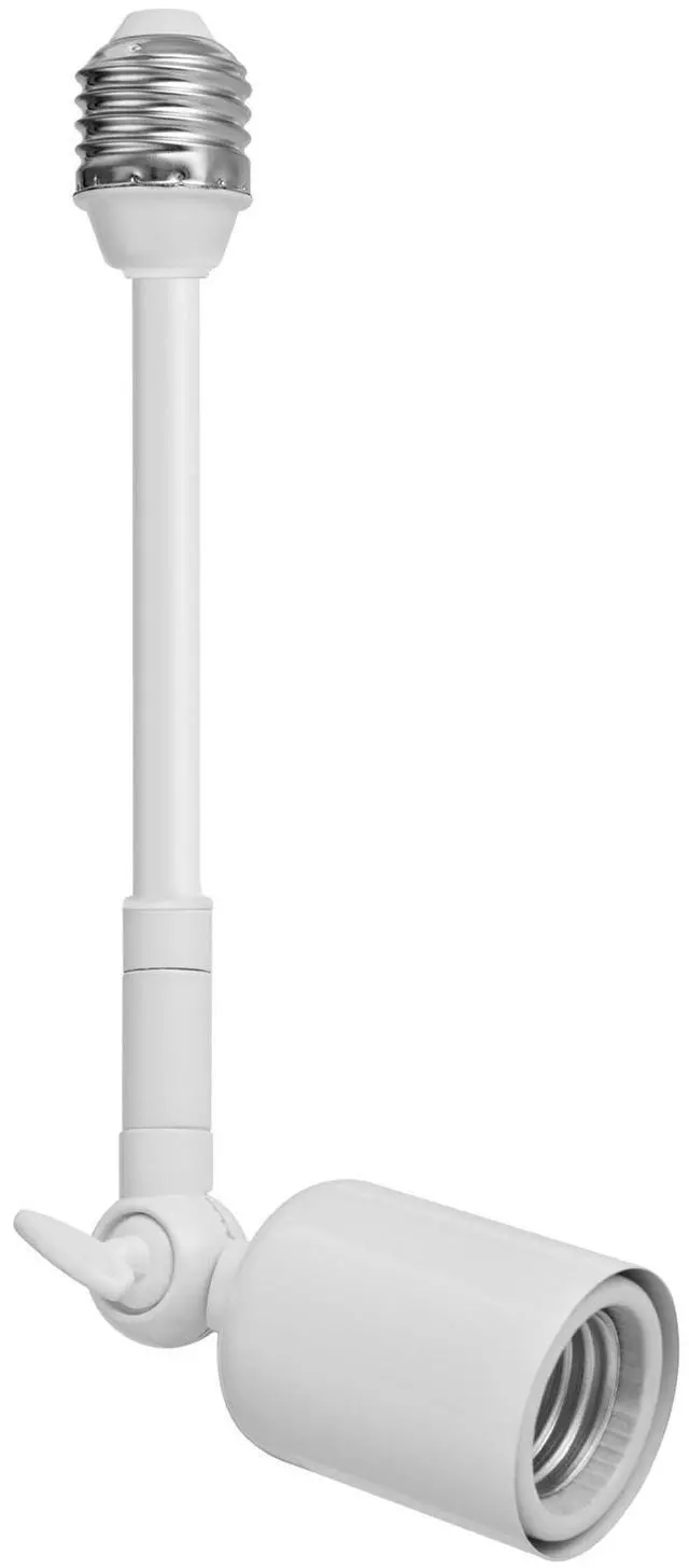 Main image of Light Socket Extender, Metal Heavy Load-Bearing & Ceramics High Power Light Bulb Extention Adapter, 360° Direction Adjust Indoor/Outdoor (White, 10inch)