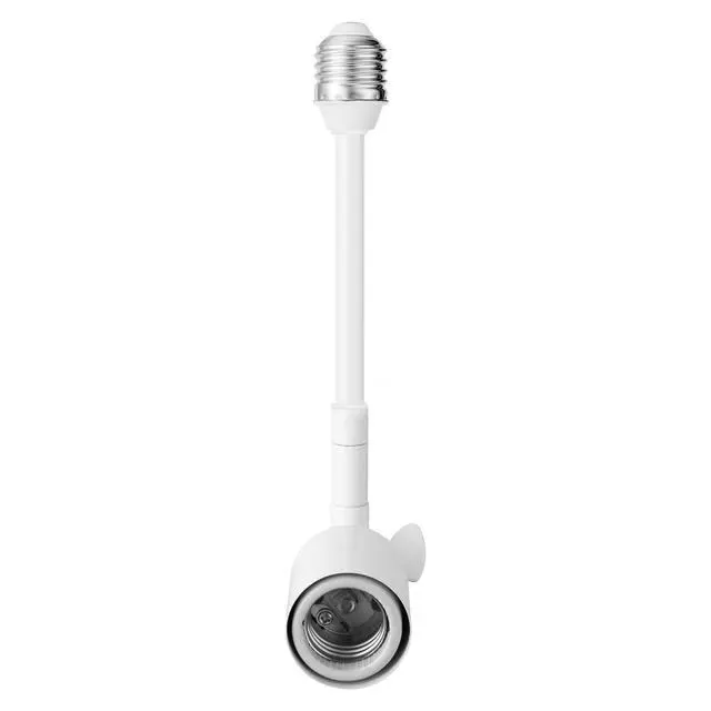 Alt view image 5 of 7 - Light Socket Extender, Metal Heavy Load-Bearing & Ceramics High Power Light Bulb Extention Adapter, 360° Direction Adjust Indoor/Outdoor (White, 10inch)