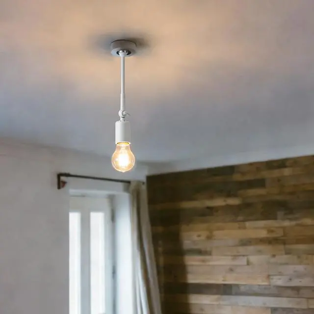 Alt view image 7 of 7 - Light Socket Extender, Metal Heavy Load-Bearing & Ceramics High Power Light Bulb Extention Adapter, 360° Direction Adjust Indoor/Outdoor (White, 10inch)