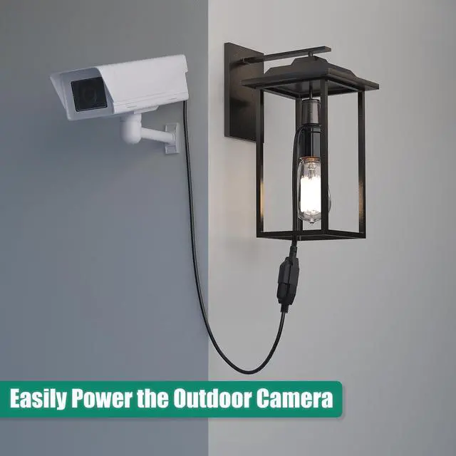 Alt view image 5 of 7 - Light Socket Outlet Adapter, 3 in 1 Light Bulb Plug Adapter, Convert E26/E27 Bulb Socket to 3 Prong Outlet with Extension Cord, Suitable for Outdoor Porch Garage Patio Use 1-Pack