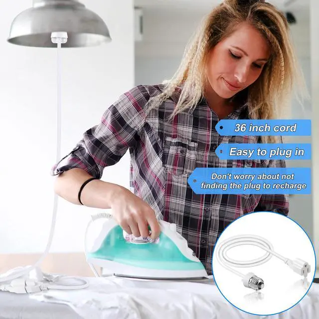 Alt view image 5 of 7 - 3 Outlet Light Socket Adapter, E26/E27 to 3 Prong Outlet, White, 1 Pcs