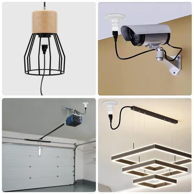Alt view image 6 of 6 - Outlet Light Socket Adapter,Screw in Outlet Socket,E26 Light Bulb to Outlet Socket Converter,Light Bulb Plug Adapter for Porch Light Socket,Camera,Garage Light (1)