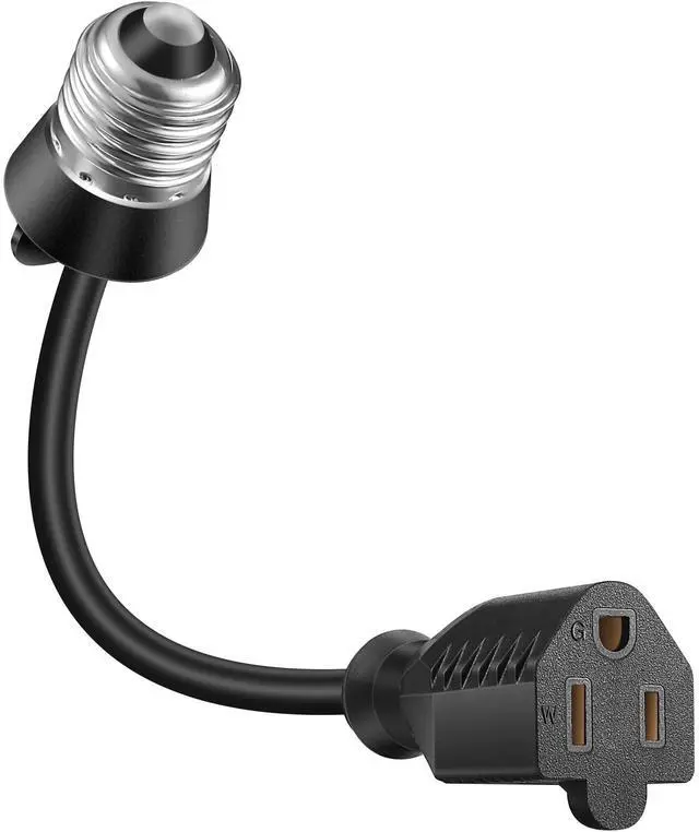 Main image of 1 Pcs 3 Outlet Light Socket Adapter,E26/E27 to 3 Prong Outlet,Black