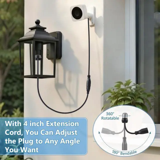 Alt view image 3 of 7 - 1 Pcs 3 Outlet Light Socket Adapter,E26/E27 to 3 Prong Outlet,Black