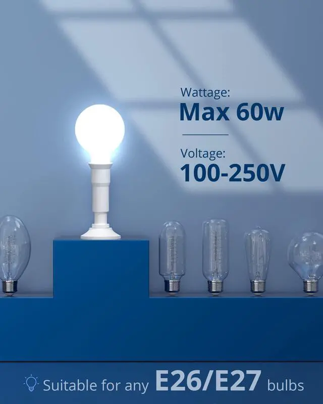 Alt view image 5 of 7 - E26 Light Socket Extender 4-Level Extendable, Light Bulb Extension