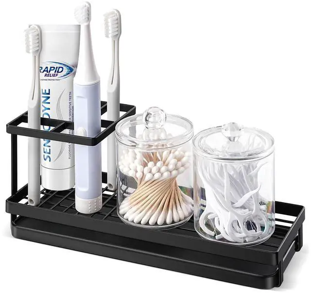 Main image of Holders for Bathrooms, 4 Slots Metal Tooth Brushing Organizer