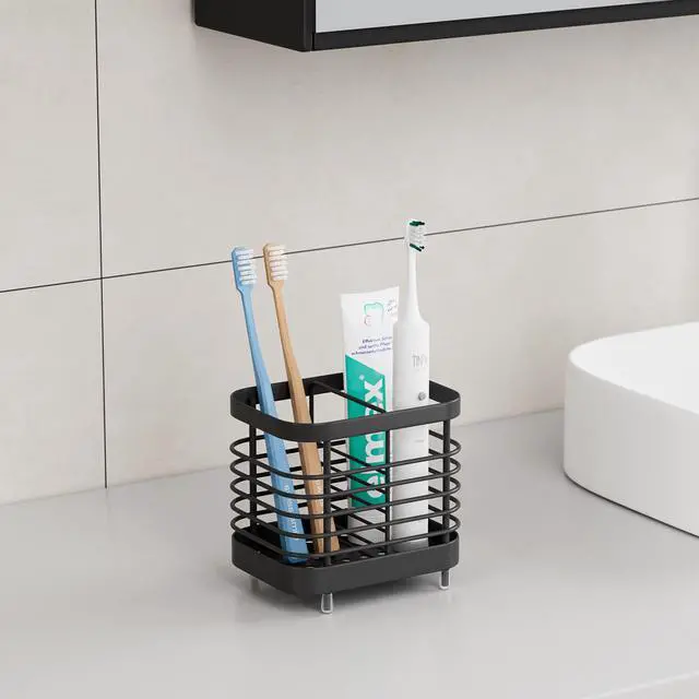 Alt view image 3 of 7 - Steel Electric Toothbrush Holder for Bathroom Wall & Countertop