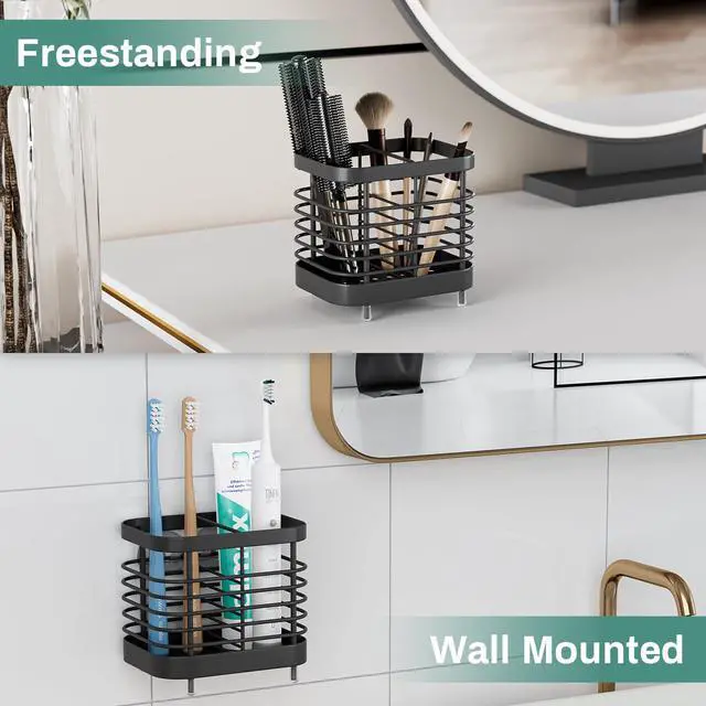 Alt view image 4 of 7 - Steel Electric Toothbrush Holder for Bathroom Wall & Countertop