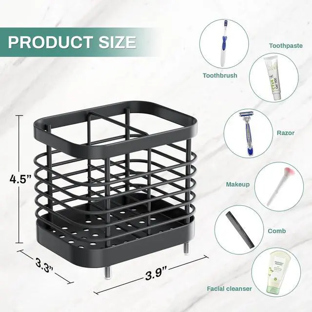Alt view image 6 of 7 - Steel Electric Toothbrush Holder for Bathroom Wall & Countertop