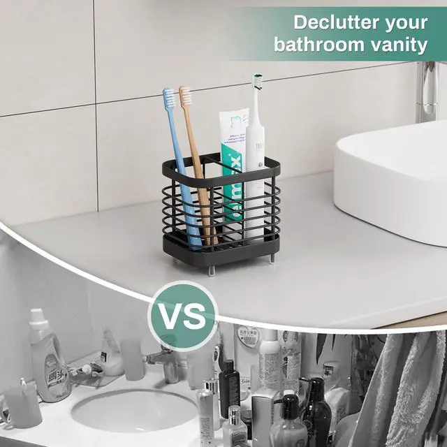 Alt view image 7 of 7 - Steel Electric Toothbrush Holder for Bathroom Wall & Countertop