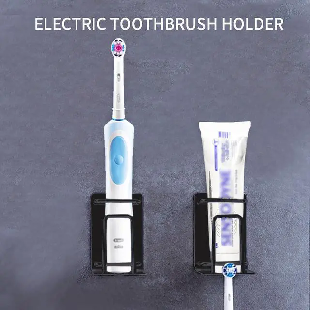 Alt view image 2 of 6 - Toothbrush Holder, 304 Stainless Steel Adhesive Wall Mounted Toothbrush Holder with 3-in-1 Function: Toothpaste, Toothbrush, and Rinse Cup Organizer - Black