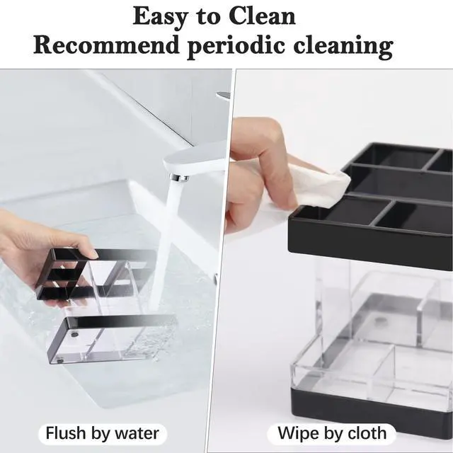 Alt view image 5 of 7 - Toothbrush Holders for Bathrooms Countertop Organizer - Electric Toothbrush Holder Set, 5 Slots Toothbrush and Toothpaste Holder, Makeup Brush Storage Caddy for Family Kids (Black)