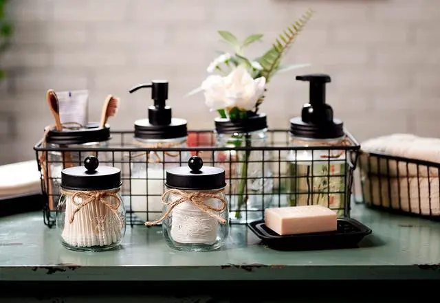 Alt view image 5 of 7 - Mason Jar Toothbrush Holders, Farmhouse Toothpaste Organizer, 1Pc