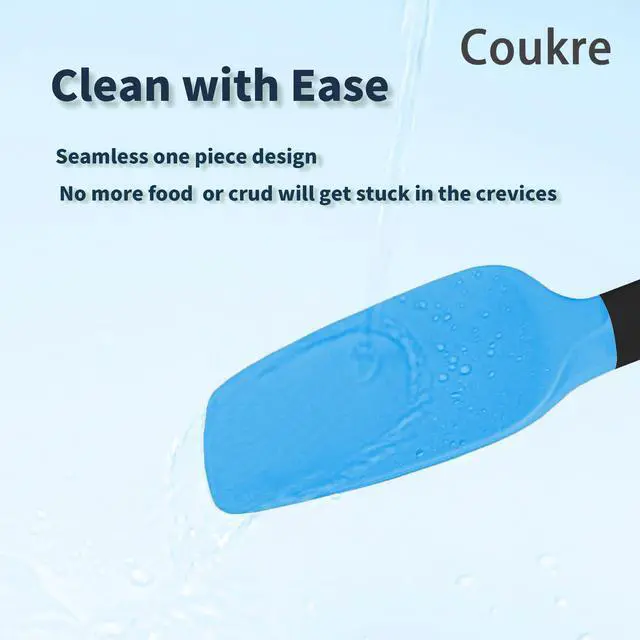 Alt view image 4 of 6 - Silicone Spatula Set of 5,High Temperature Resistant, Food Grade Silicone, Dishwasher Safe, for Baking, Cooking (Blue Black)