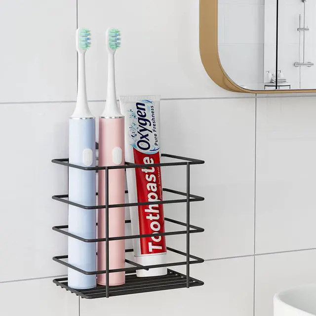 Alt view image 5 of 7 - Adhesive Shower Toothbrush Holder Wall Mounted with Drainage