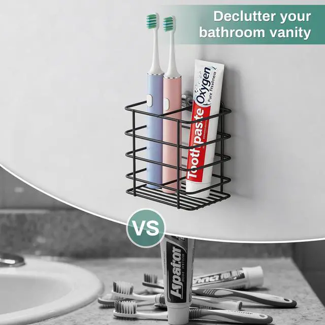 Alt view image 2 of 7 - Adhesive Shower Toothbrush Holder Wall Mounted with Drainage