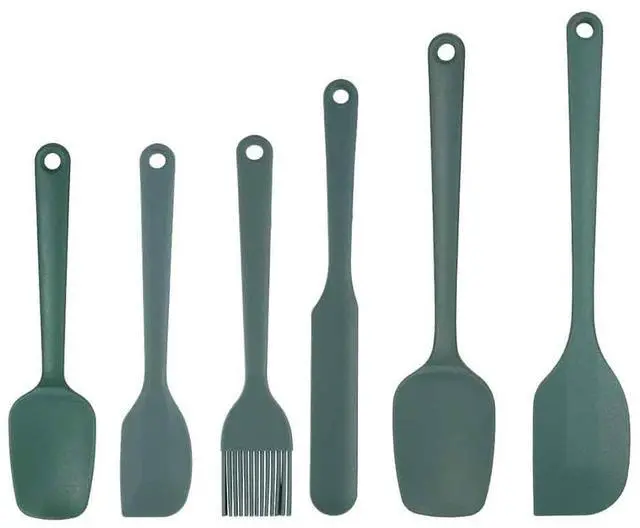 Main image of Silicone Spatula Set of 5-600°F Heat Resistant Kitchen Scraper Spatulas, Strong Steel Core and One-Pieces Seamless Design, Great for Cooking Mixing & Baking - BPA Free & Dishwasher Safe (green)