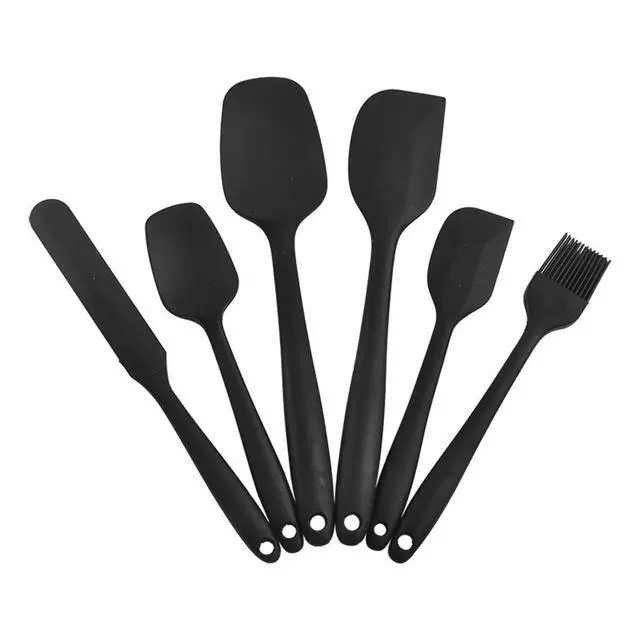Alt view image 2 of 7 - Silicone Spatula,Spatula Set of 6, High Temperature Resistant, Food Grade Silicone, Dishwasher Safe, for Baking, Cooking,Black