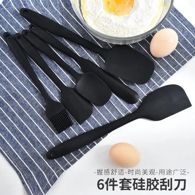 Alt view image 4 of 7 - Silicone Spatula,Spatula Set of 6, High Temperature Resistant, Food Grade Silicone, Dishwasher Safe, for Baking, Cooking,Black