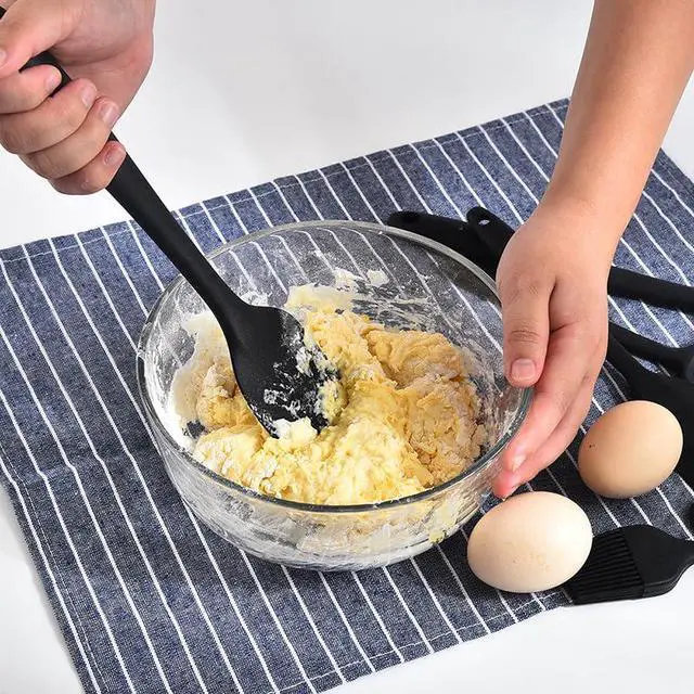 Alt view image 5 of 7 - Silicone Spatula,Spatula Set of 6, High Temperature Resistant, Food Grade Silicone, Dishwasher Safe, for Baking, Cooking,Black