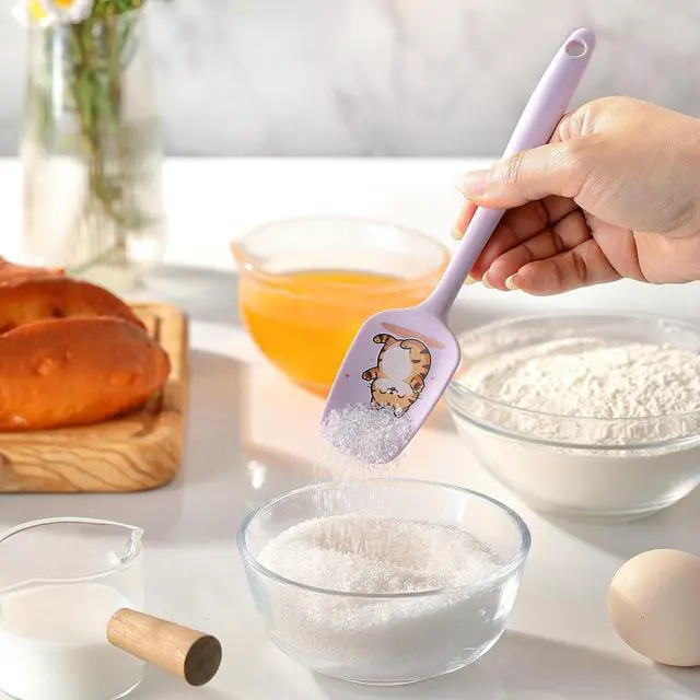Alt view image 4 of 7 - 5PCS Silicone Rubber Spatula Set, DQELFA Heat Resistant Food Grade Spatulas for kitchen Use, Cooking and Baking, Dishwasher Safe