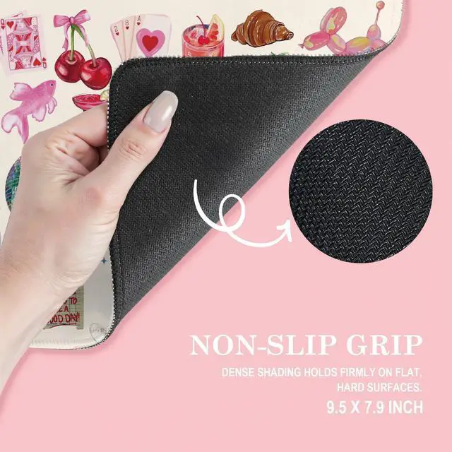 Alt view image 6 of 6 - Coquette Pink Y2K Aesthetic Mouse Pad, Cute Preppy Pink Girly Collage Mouse Pads Mousepad for Desk Home Office Dorm Computers Laptop, Trendy Girly Office Supplies Desk Accessories, 9.5x7.9 Inch