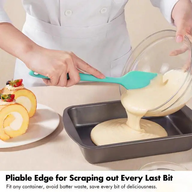 Alt view image 5 of 7 - Silicone Spatula Set, 600ºF Heat Resistant, 3Pcs, Aqua Sky