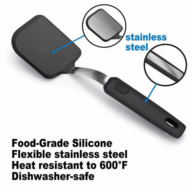 Alt view image 2 of 7 - 5 Piece Silicone Spatula Set for Nonstick Cookware