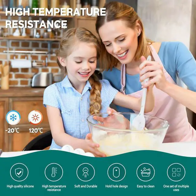 Alt view image 2 of 7 - 6 Piece Silicone Spatula Set - Heat Resistant Nonstick Spatulas Set with Stainless Steel Core, Food Grade Silicone Spatulas for Baking Cooking Mixing Kitchen Utensils Set - Dishwasher Safe (White)