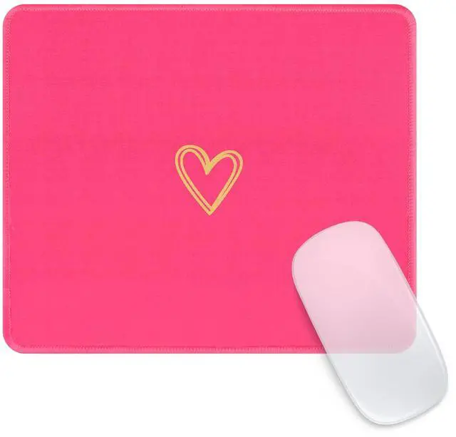 Main image of Square Aesthetic Cute Heart Mouse Pad,Office Home Personalized Mouse Mat Design,Waterproof Funny Mousepad,Non-Slip Rubber Base Computer Mouse Pads for Wireless Mouse,Hot Pink