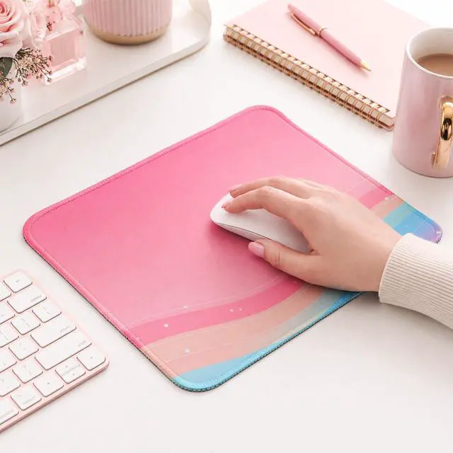 Alt view image 2 of 7 - Cute Mouse Pad, Pink Mouse Pads for Desk Square Gaming Mousepad