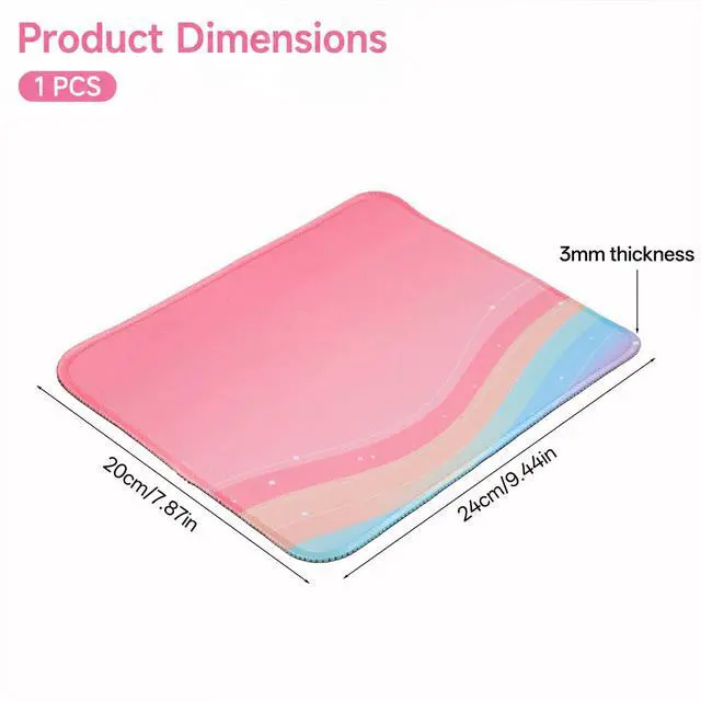 Alt view image 4 of 7 - Cute Mouse Pad, Pink Mouse Pads for Desk Square Gaming Mousepad