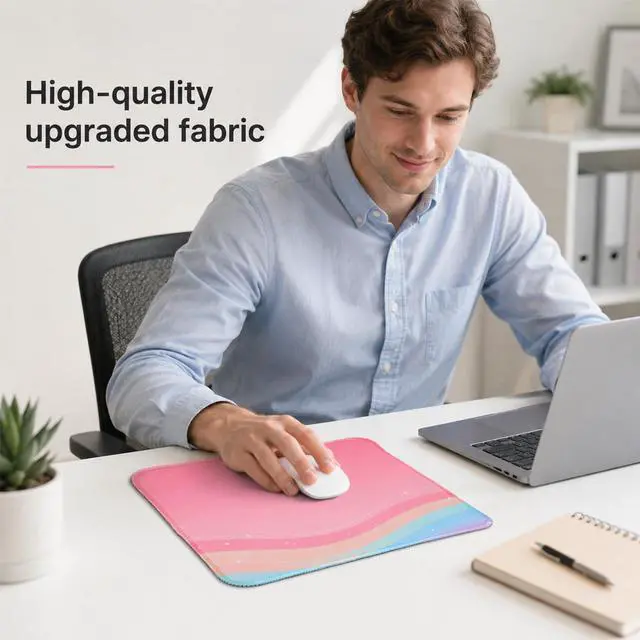 Alt view image 6 of 7 - Cute Mouse Pad, Pink Mouse Pads for Desk Square Gaming Mousepad