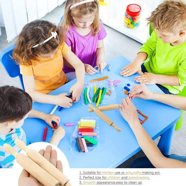 Alt view image 5 of 7 - 6 Pack 8 Inch Mini Wood Rolling Pin,Great for Children Kids Girls and Boys,Small Wooden Rollers for Art and Crafting,Baking,Cookie Dough,Cooking,Clay,Play Doh