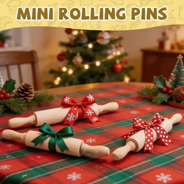 Alt view image 6 of 7 - 12 Pack 8 Inch Mini Wood Rolling Pin,Great for Children Kids Girls and Boys,Small Wooden Rollers for Art and Crafting,Baking,Cookie Dough,Cooking,Clay,Play Doh
