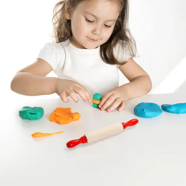 Alt view image 6 of 7 - Set of 12 Mini Rolling Pin, 8 Inch Wood Dough Roller for Baking with Red Handle, Small Clay Rolling Pin for Craft Fondant Pastry Pizza Crafting and Imaginative Play