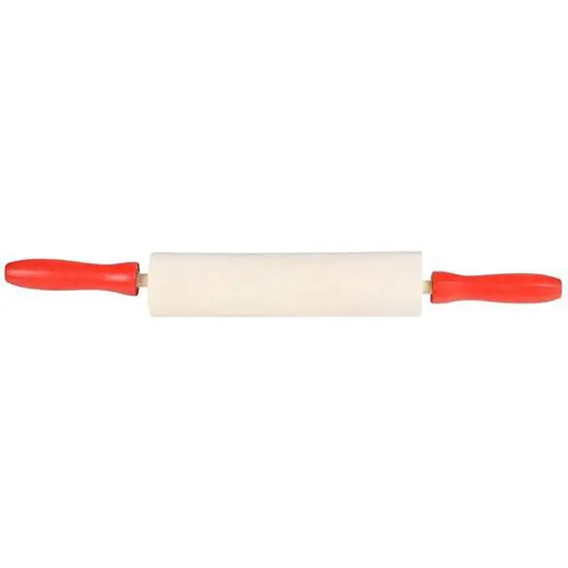 Alt view image 3 of 7 - 7.5 Inch 12-Pack Rolling Pin for Play Dough For Little Bakers, With Red Handles Arts and Crafts Clay Roller, 7.5" (Pack of 12)