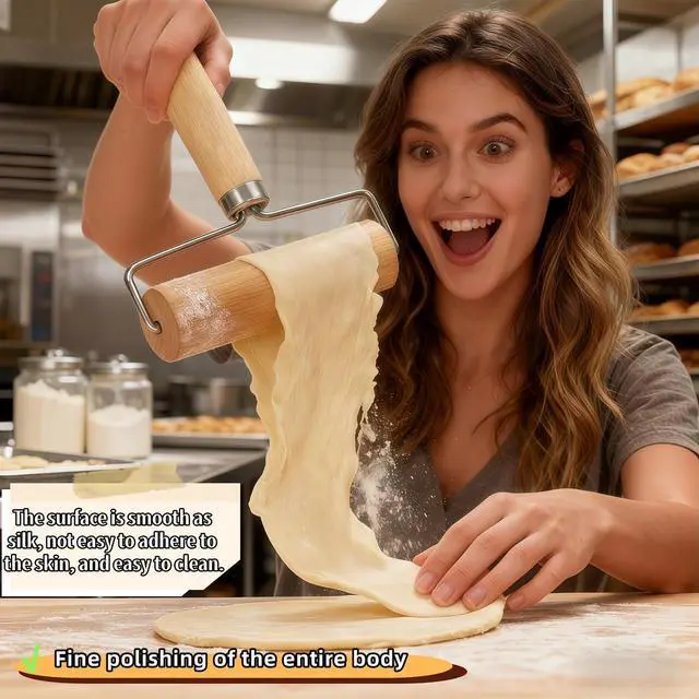 Alt view image 5 of 7 - Wooden Rolling Pin Set - Non-Stick Pizza & Dough Roller, Ergonomic Bakery Tool for Cookies, Pie, Bread Dough | Heavy Duty, Easy Clean, Compact Storage | Kitchen Gadget Essential