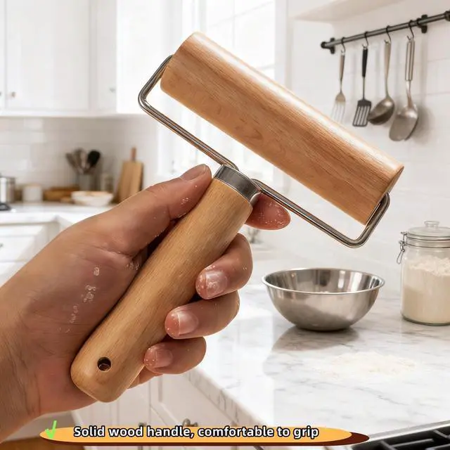 Alt view image 6 of 7 - Wooden Rolling Pin Set - Non-Stick Pizza & Dough Roller, Ergonomic Bakery Tool for Cookies, Pie, Bread Dough | Heavy Duty, Easy Clean, Compact Storage | Kitchen Gadget Essential
