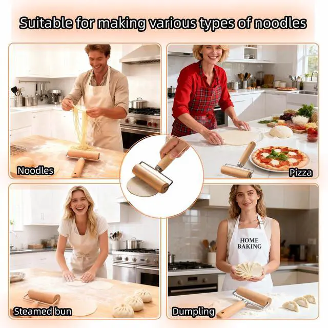 Alt view image 7 of 7 - Wooden Rolling Pin Set - Non-Stick Pizza & Dough Roller, Ergonomic Bakery Tool for Cookies, Pie, Bread Dough | Heavy Duty, Easy Clean, Compact Storage | Kitchen Gadget Essential