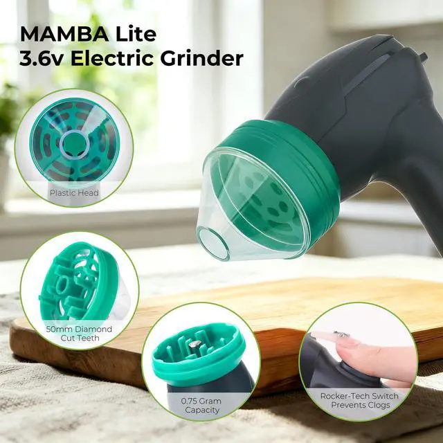 Alt view image 2 of 6 - Lite USB-C One-Hand Grinder for Herbs and Seasonings, Green