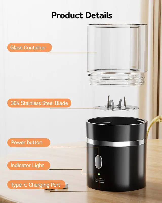 Alt view image 2 of 7 - Electric Pill Crusher, Portable Cordless Pill Crusher Fine Powder for Travel, Easily Crush Small and Large Pills & Vitamins for Elderly, Pets (Black)
