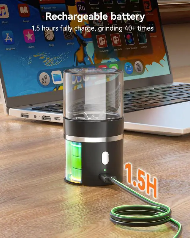 Alt view image 6 of 7 - Electric Pill Crusher, Portable Cordless Pill Crusher Fine Powder for Travel, Easily Crush Small and Large Pills & Vitamins for Elderly, Pets (Black)