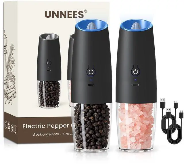 Main image of Rechargeable Electric Salt And Pepper Grinder Set, 2 Pcs (Black)