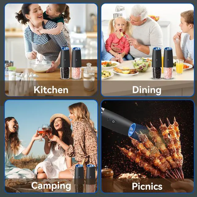 Alt view image 7 of 7 - Rechargeable Electric Salt And Pepper Grinder Set, 2 Pcs (Black)