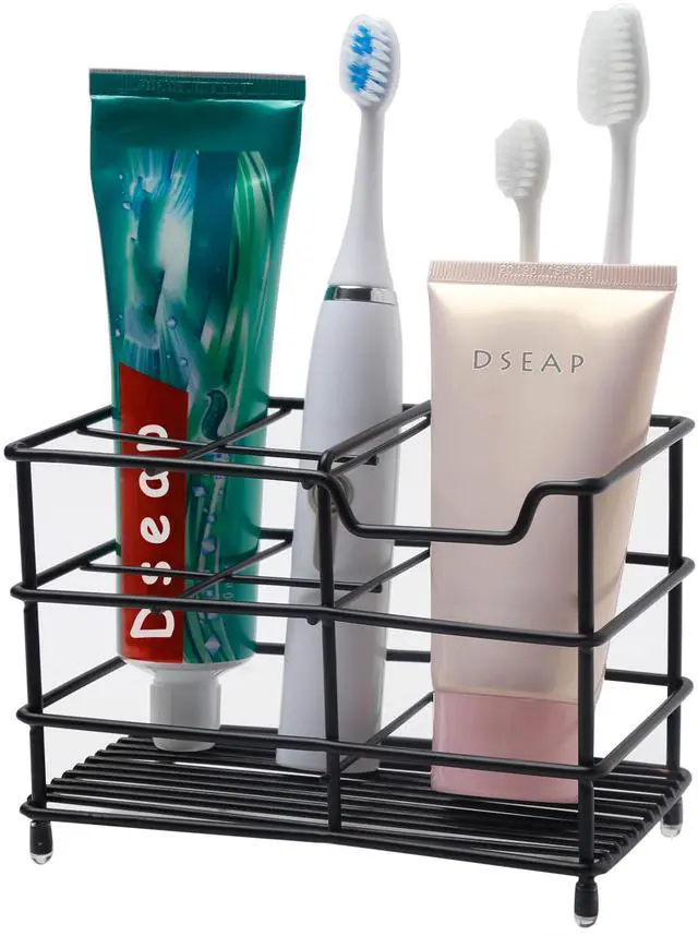 Main image of Toothbrush Holder, Electric Toothbrush Holder - Stainless Steel Tooth Brush Holder, Toothpaste Holder Organizer Stand Caddy for Bathroom, Black